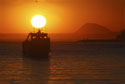 Sunset over fishing boat