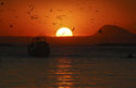 Red Sunset & fishing boat