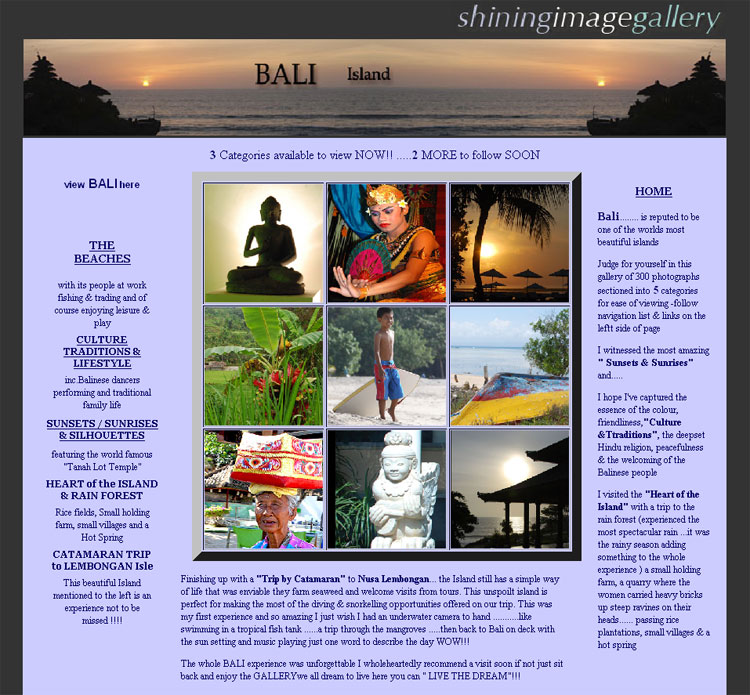 Screen Grab of Bali Categories Gallery Visit Old Site www.kathrynharrisonphotography.com