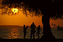 Family Chat in Beach Sunset
