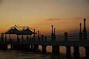 Silhouetted Yacht Club Pier