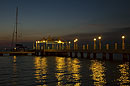 Yacht Club lights shining on the water