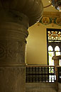 Marble Stairs and Stained Glass Window