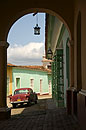 Classic Car Through Arch