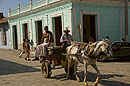 Muscle Man riding on a Cart Cuba