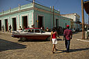 Classic Car Colourful Street Scene Cuba