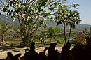 Clay Pots in Silhouette Landscape Background