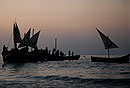 Moors Dhow Boats in Silhouette