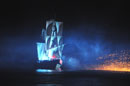 Blue Clipper Ship