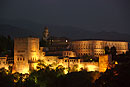 Alhambra illuminated at night