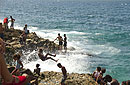 Jumping in the sea