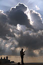 Fisherman silhouette in Havana