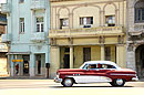Red White 1950's Classic Car Malecon