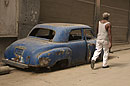 Man Passing Wreck