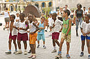 Children crowd to See the Entertainers
