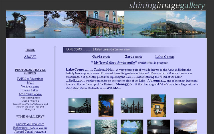 Screen Grab of Lake Como Gallery Old Site www.kathrynharrisonphotography.com