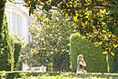 Lady Walking in Park Madrid