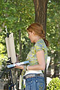 Lady Painting Madrid Park