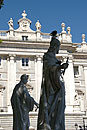 Pigeon on Statue at Pretty Plaza de Oriente