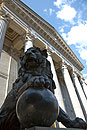 Congreso de los Diputados with Lion Statue