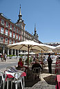Diners under Caf� Sunshades Plaza Mayor