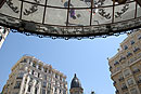 Upward View Gran Via Buildings Madrid