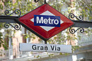 Metro Sign Gran Via Madrid