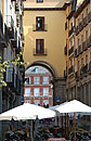 Caf� Sunshades and Arch Plaza Mayor
