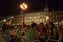 Group Laughing at night Plaza Mayor