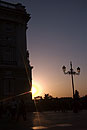 Palacio Real Silhouette at Sunset Madrid