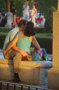 Couple Embracing in Madrid
