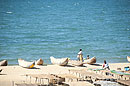 Canoes Malawi Beach