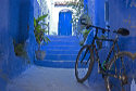 Blue arch and bike