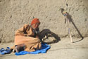 Moroccan man & walking stick resting