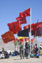 Red Moroccan flags