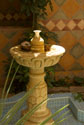 Fountain and tiled wall