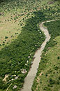 Aerial View Olonana Camp on the Mara River