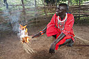 Maasai Tribesman Shows How to Make Fire