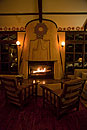 Lounge Fireplace at Olonana Safari Camp