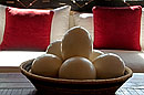 Ostrich Eggs Display in Cosy Lounge 