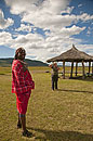 Maasai Escort at the Airstrip Olonana Safari Camp