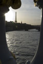 Framed Eiffel at dusk