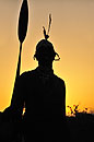 Samburu Warrior with Spear Silhouette 