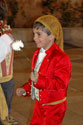 Red satin costume