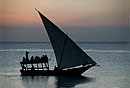 Dhow & tourists in Silhouette