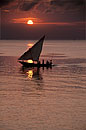 Sun Setting Through Dhow Sails