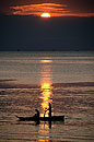 Mokoro Canoe at Sunset