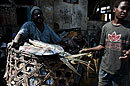 Buyers with Bikes at Fish Market
